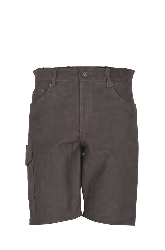 Dark Brown Nubuck leather Shorts
