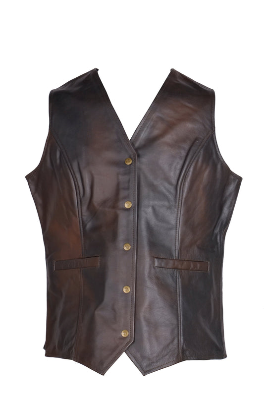 Waistcoat style two toned Leather Vest